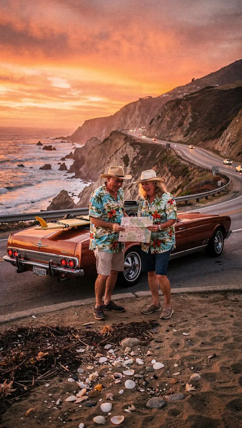 Kolorowy folder z informacjami o scenicznym szlaku turystycznym.